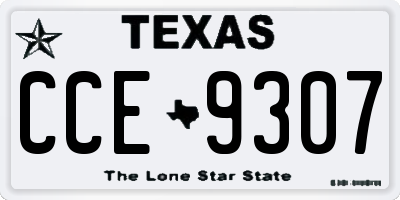 TX license plate CCE9307