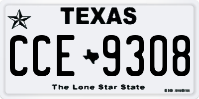 TX license plate CCE9308