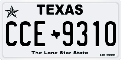 TX license plate CCE9310