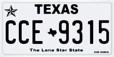 TX license plate CCE9315