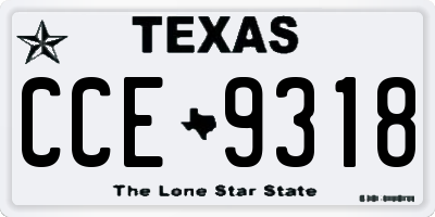 TX license plate CCE9318