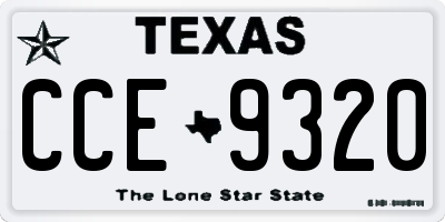 TX license plate CCE9320