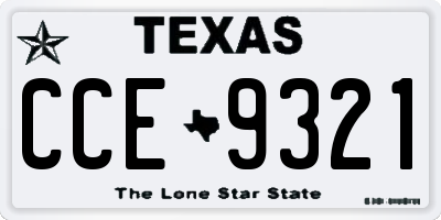 TX license plate CCE9321