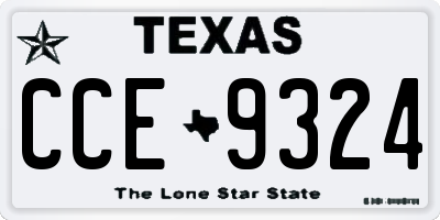 TX license plate CCE9324