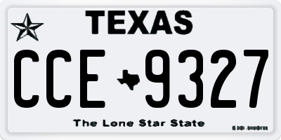 TX license plate CCE9327