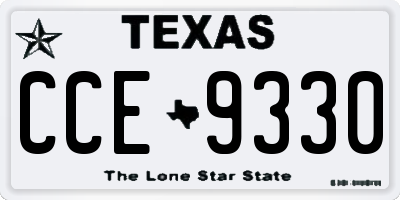 TX license plate CCE9330