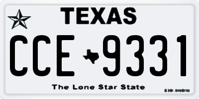 TX license plate CCE9331