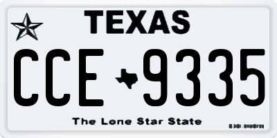 TX license plate CCE9335