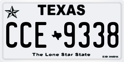 TX license plate CCE9338