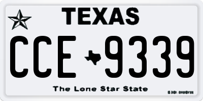 TX license plate CCE9339