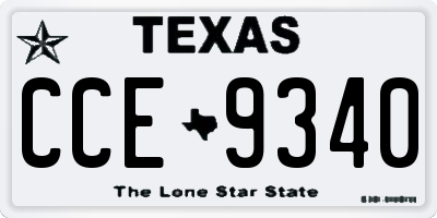 TX license plate CCE9340
