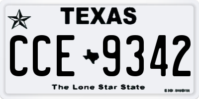 TX license plate CCE9342