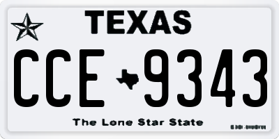 TX license plate CCE9343