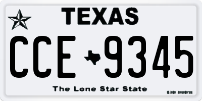 TX license plate CCE9345