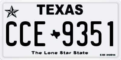 TX license plate CCE9351
