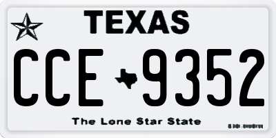 TX license plate CCE9352