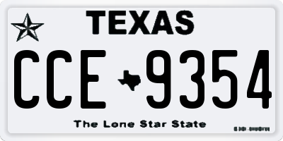 TX license plate CCE9354