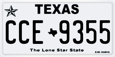 TX license plate CCE9355