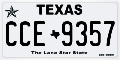 TX license plate CCE9357