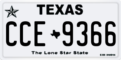 TX license plate CCE9366