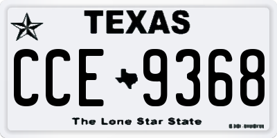 TX license plate CCE9368