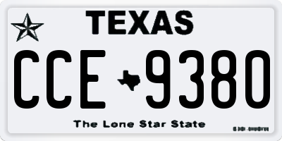 TX license plate CCE9380