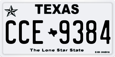 TX license plate CCE9384
