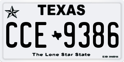 TX license plate CCE9386
