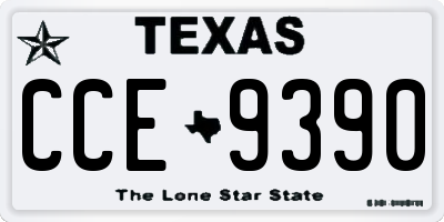 TX license plate CCE9390