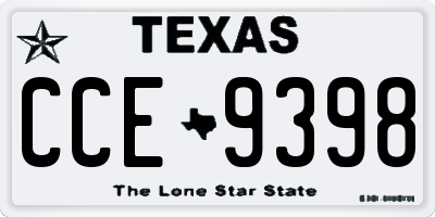 TX license plate CCE9398