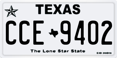 TX license plate CCE9402