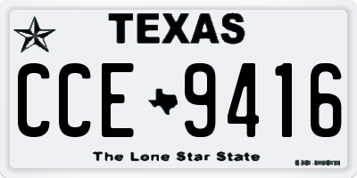 TX license plate CCE9416