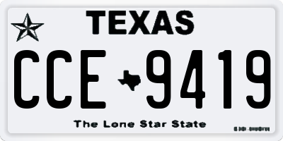 TX license plate CCE9419
