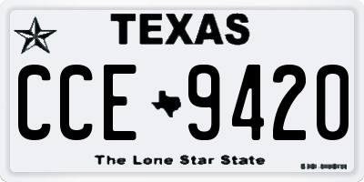 TX license plate CCE9420