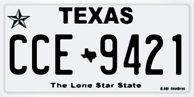 TX license plate CCE9421