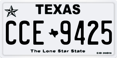 TX license plate CCE9425