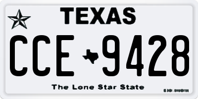 TX license plate CCE9428