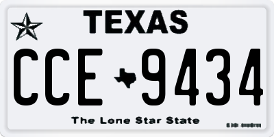 TX license plate CCE9434