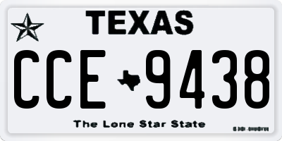 TX license plate CCE9438
