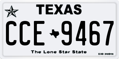 TX license plate CCE9467