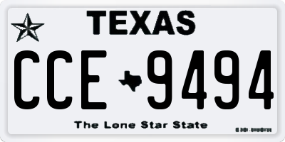 TX license plate CCE9494