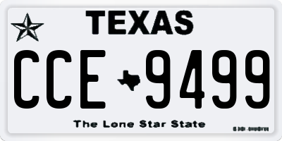 TX license plate CCE9499