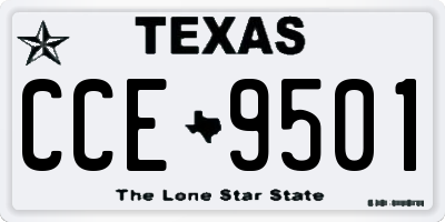 TX license plate CCE9501