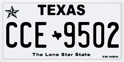 TX license plate CCE9502