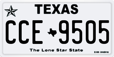 TX license plate CCE9505