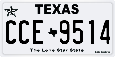 TX license plate CCE9514