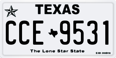 TX license plate CCE9531