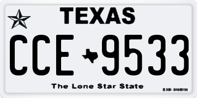 TX license plate CCE9533