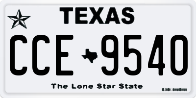 TX license plate CCE9540