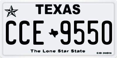 TX license plate CCE9550